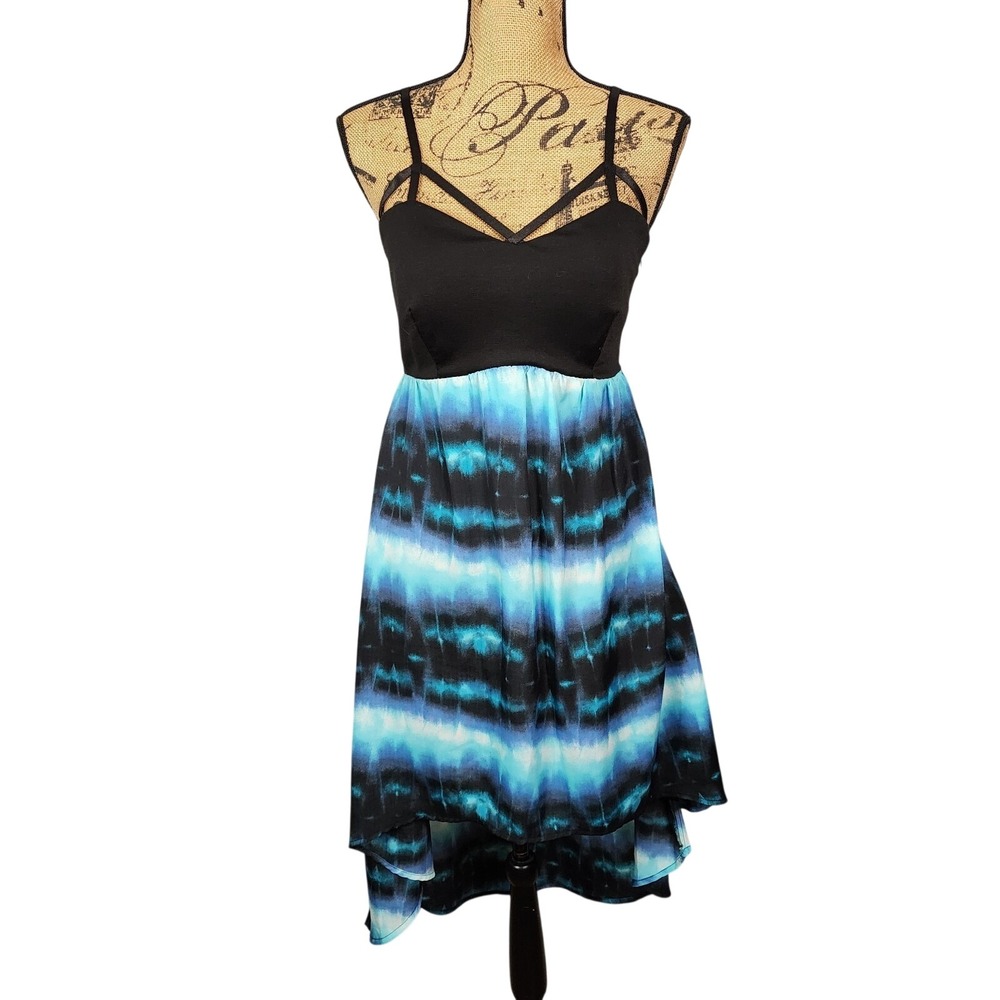 BELLE DU JOUR Size Medium y2k Vintage Tie Dyed Asymmetrical Whimsigoth Dress EUC